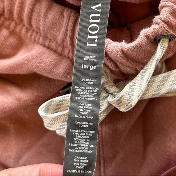 Vuori Sunnyside Pull On Cotton Drawstring Relaxed Mini Shorts Burnt Clay Large - Picture 8 of 15
